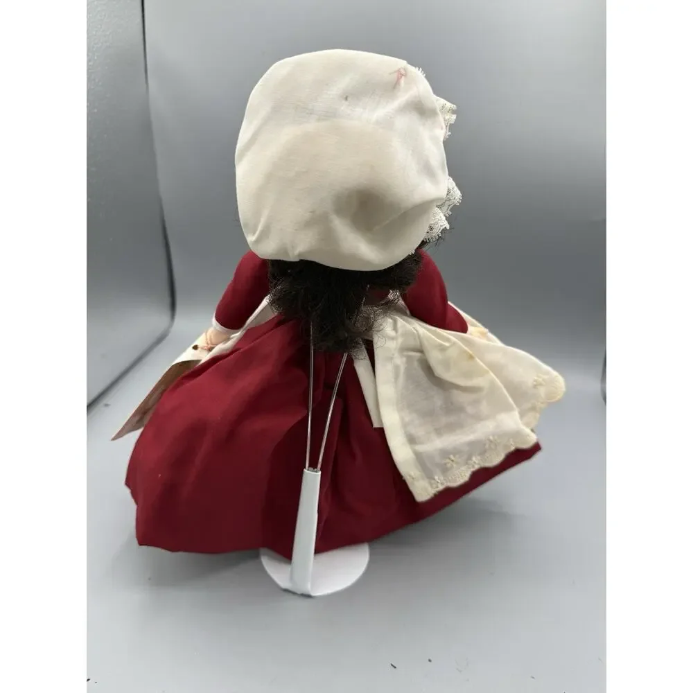 Vintage Madame Alexander Little Women Beth Doll Tagged Red Dress Bonnet 10”